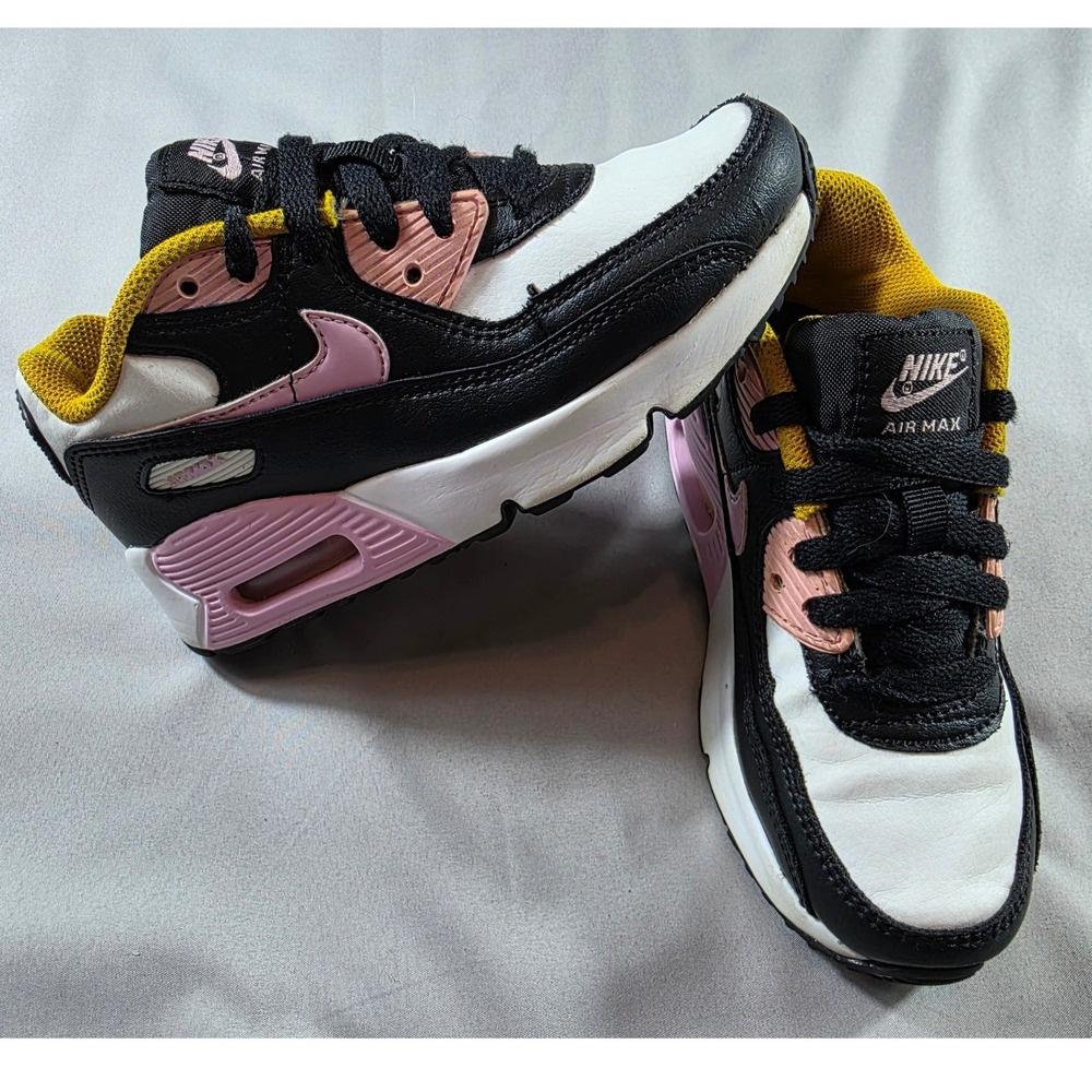 Nike Air Max 90 Little Kids Toddlers 13C Black Pink White CD6867-007 Sneakers